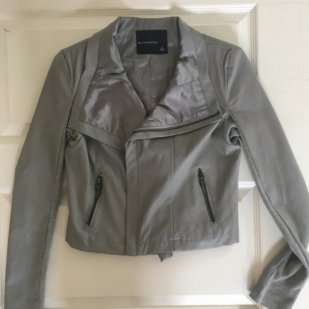 Cute grey leather jacket